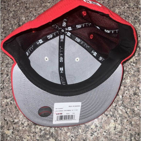 Washington Nationals Hat Fitted Size 7 1/2 Red White New - Picture 4 of 4